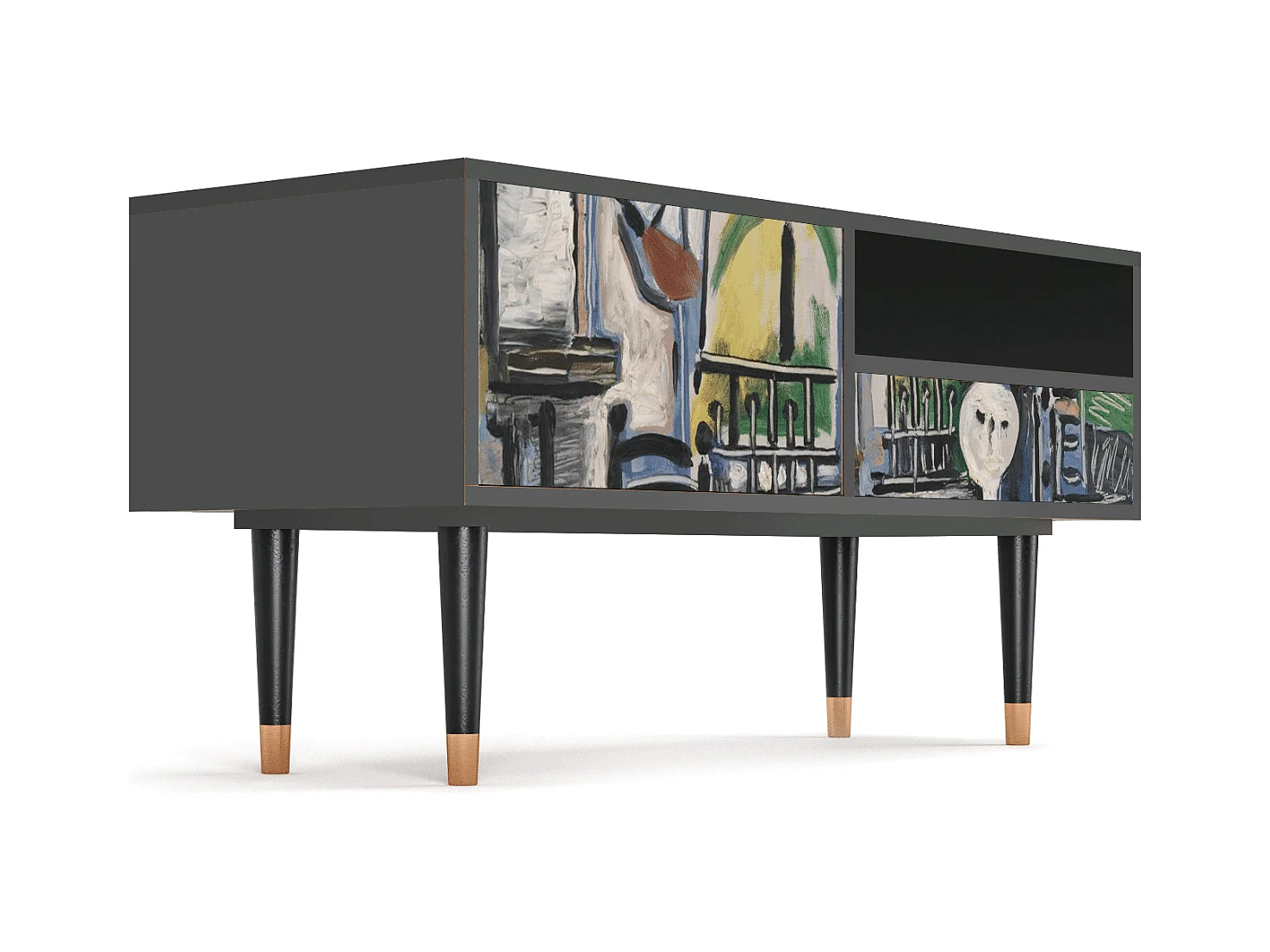 Meuble TV - 115х59х48 cm - T3 - The Studio , Anthracite