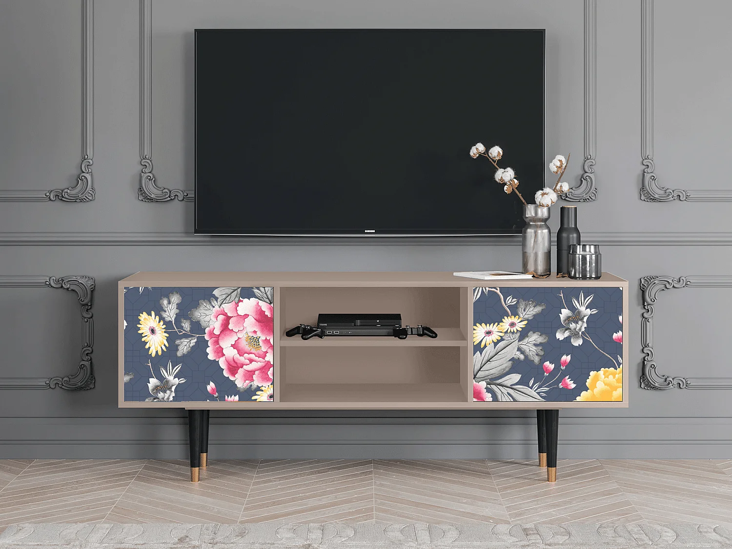 TV-meubel - 170х69х48 cm - T2 - Dark Flower Bed, Latte