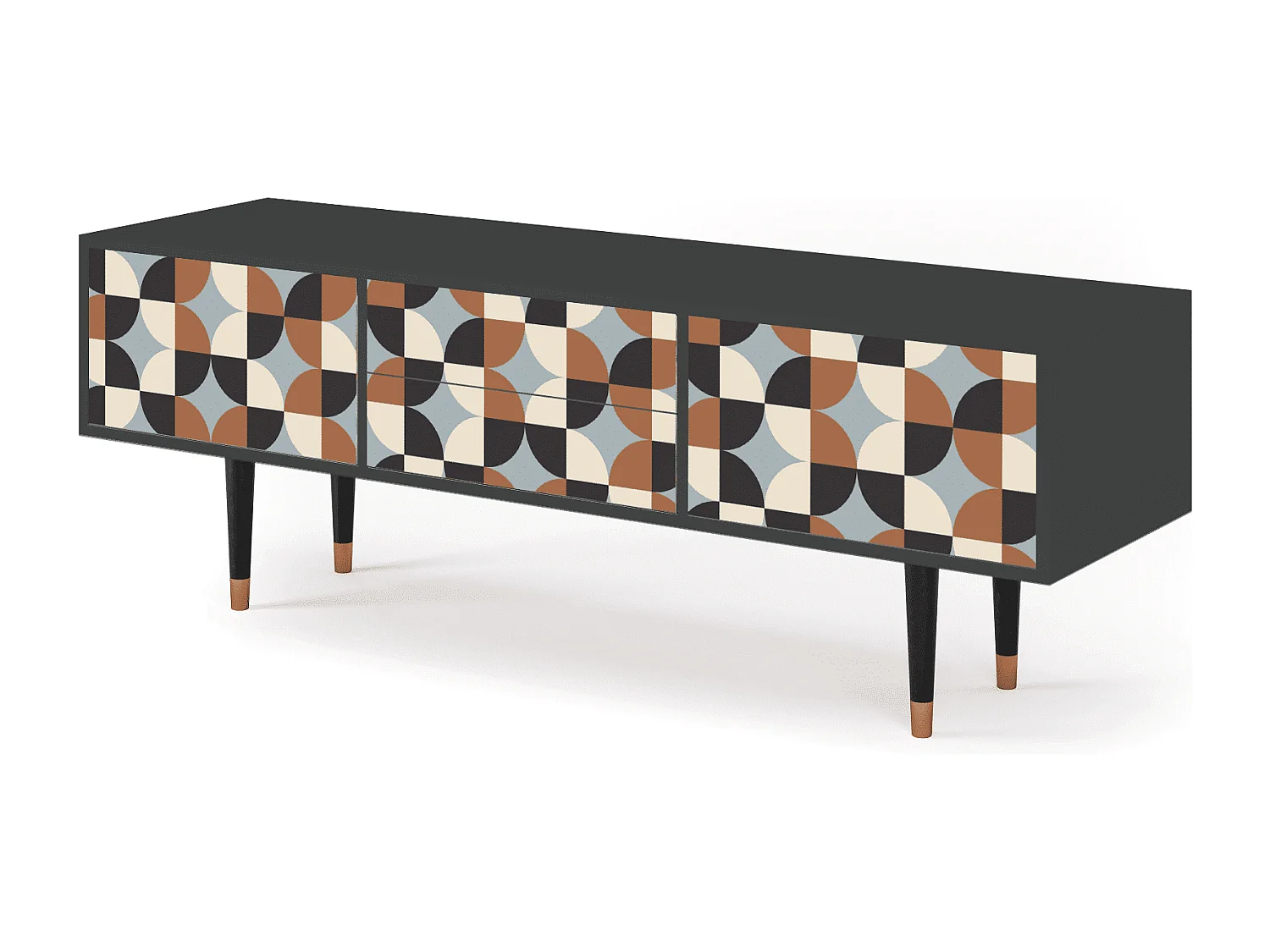 Szafka RTV - 170х59х48 cm - T4 - Brown Sensation, Antracyt