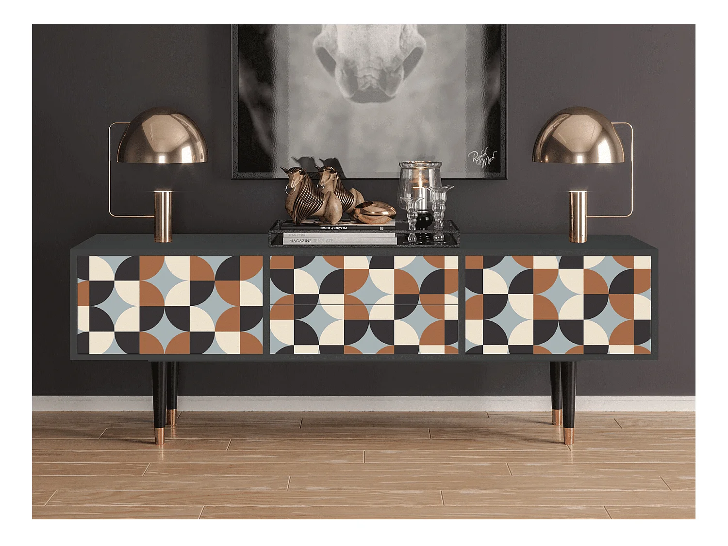 Meuble TV - 170х59х48 cm - T4 - Brown Sensation, Anthracite