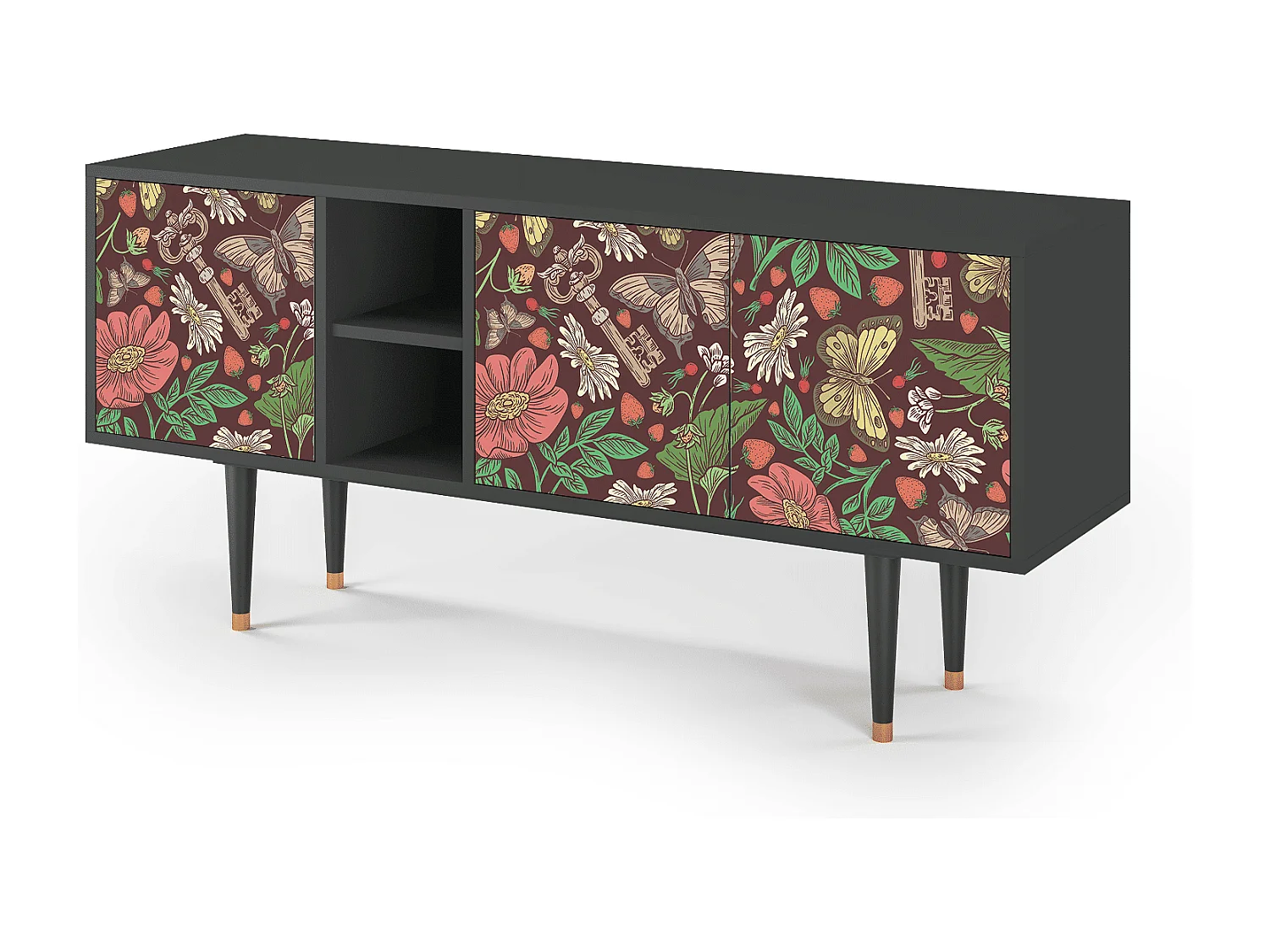 Meuble TV - 150х69х41 cm - T5 - Alice in Wonderland, Anthracite