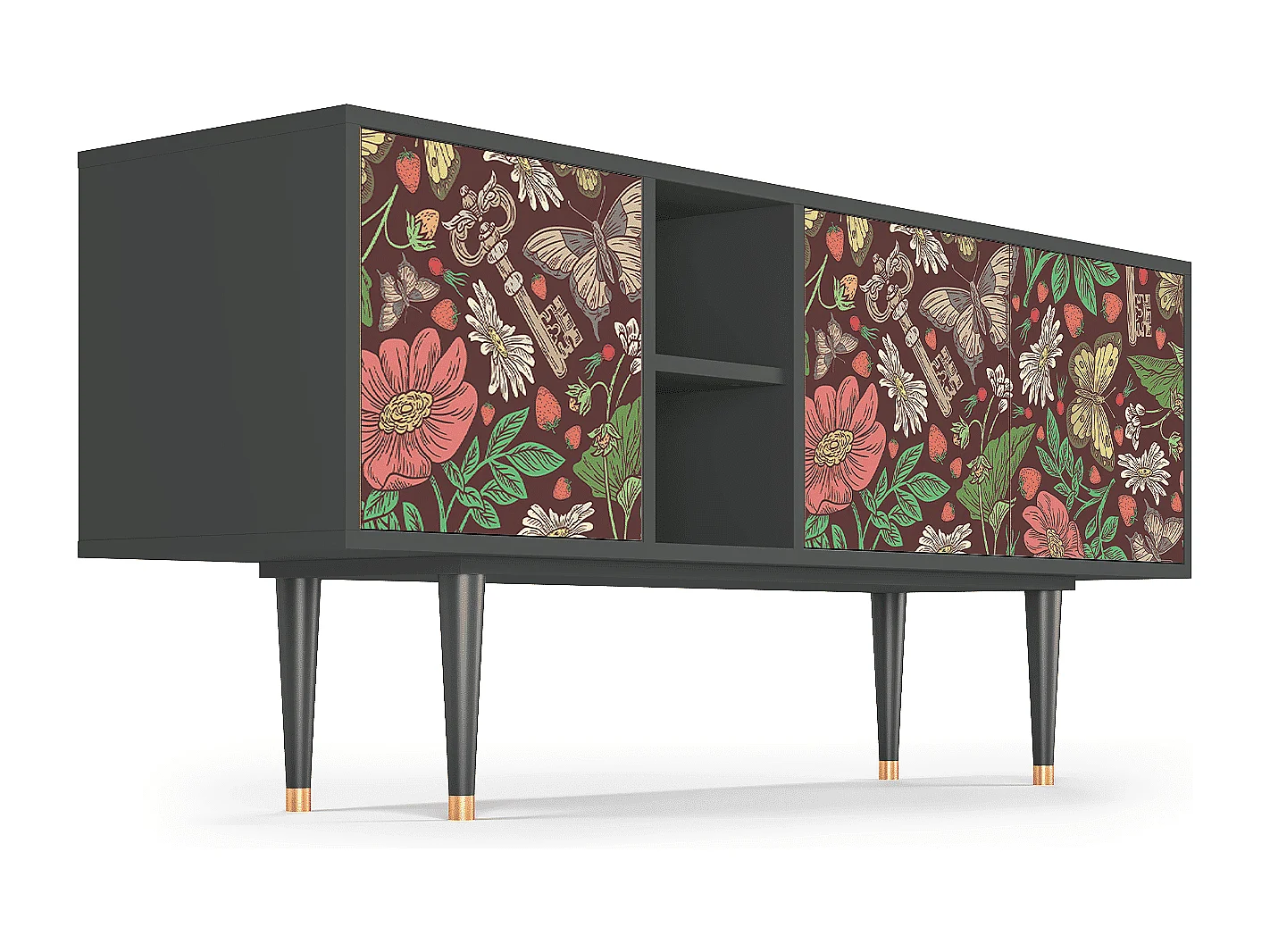 Meuble TV - 150х69х41 cm - T5 - Alice in Wonderland, Anthracite