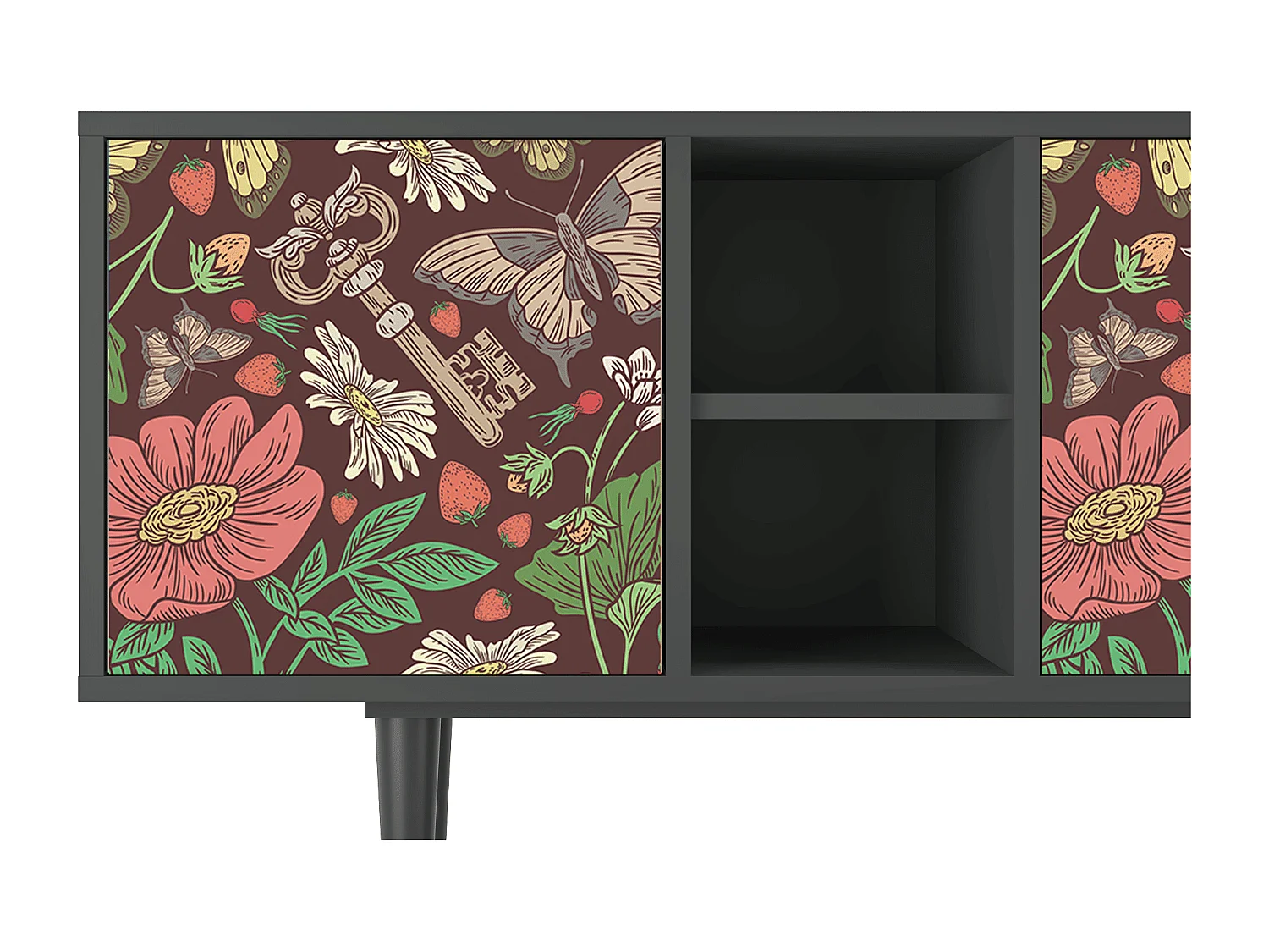 TV-Möbel - 150х69х41 cm - T5 - Alice in Wonderland, Anthrazit