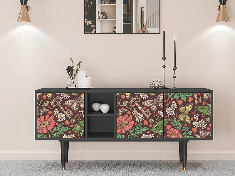 TV-Möbel - 150х69х41 cm - T5 - Alice in Wonderland, Anthrazit