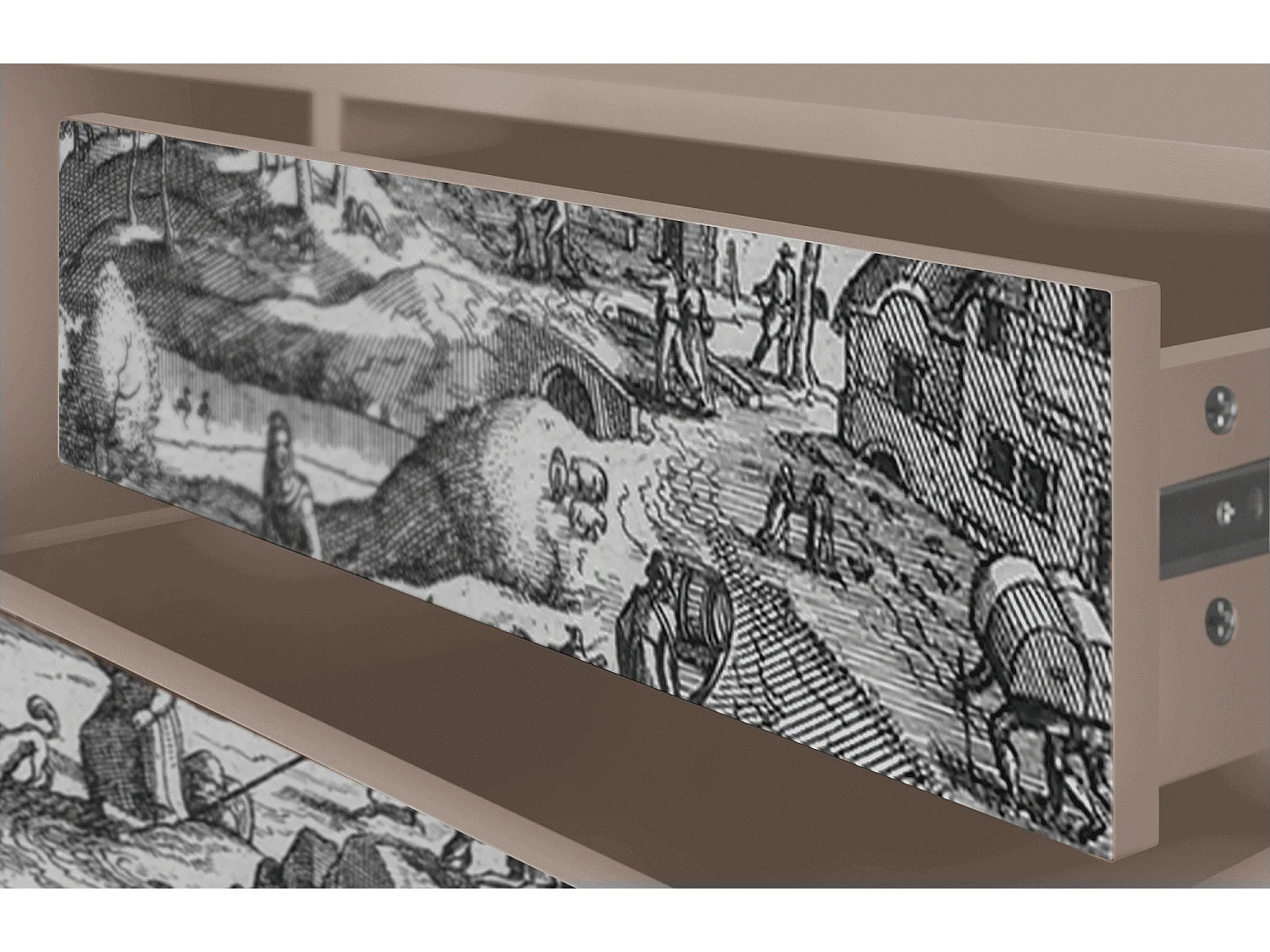 Mueble de TV - 170х59х48 cm - T4 - Bird Dropping, Latte