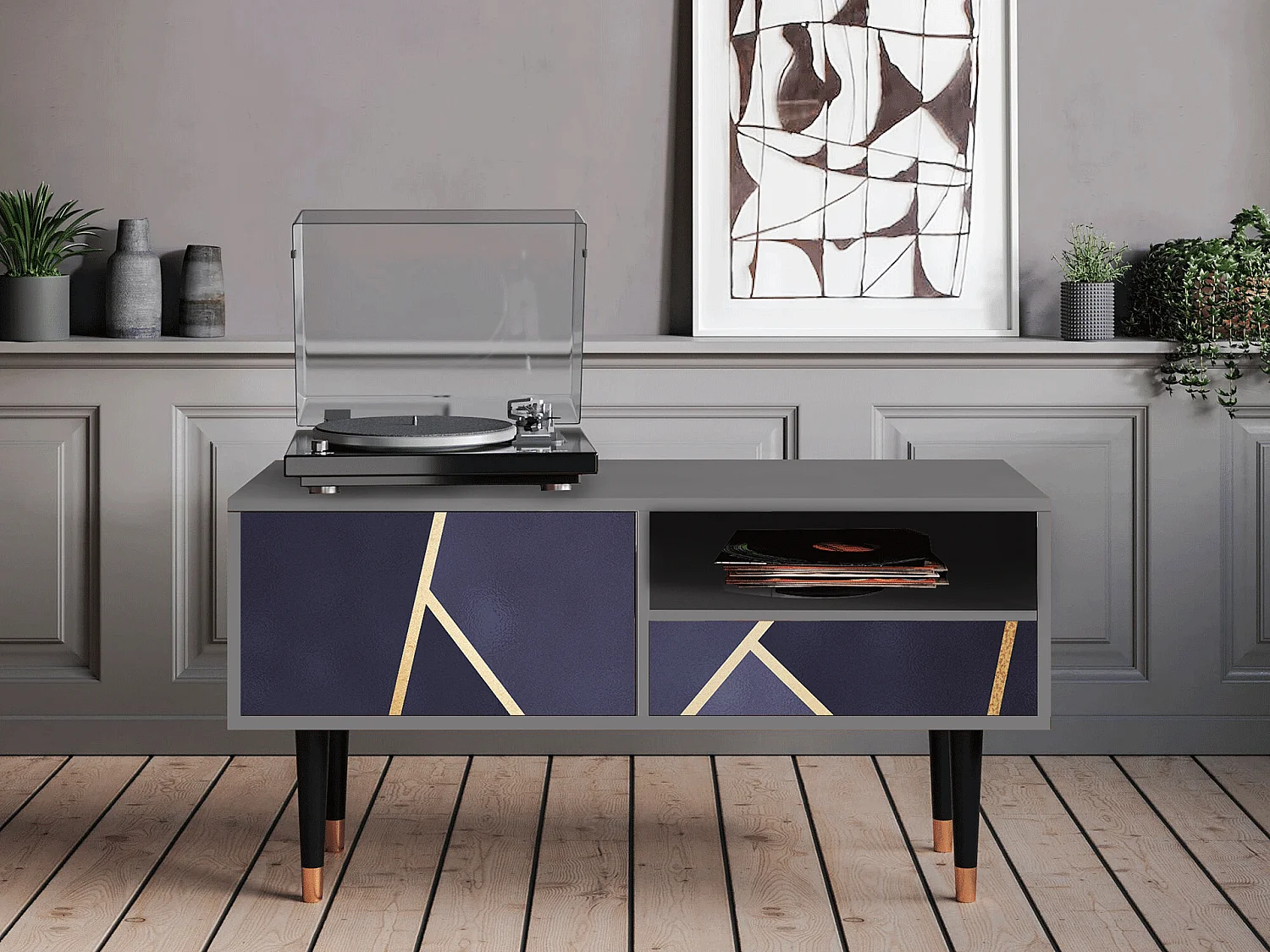 TV-Möbel - 115х59х48 cm - T3 - The Amethyst, Grau