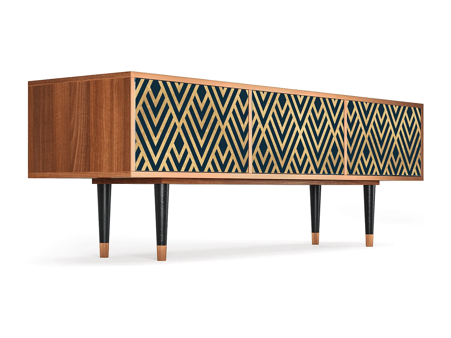 Meuble TV - 170х59х48 cm - T4 - Egypt Triangles, Noyer