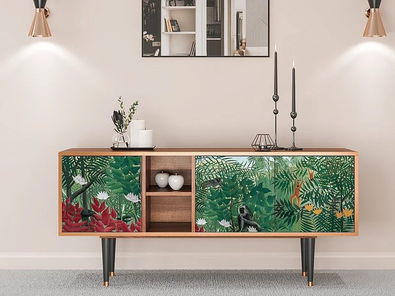 TV-meubel - 150х69х41 cm - T5 - Jungles in Paris, Walnoot