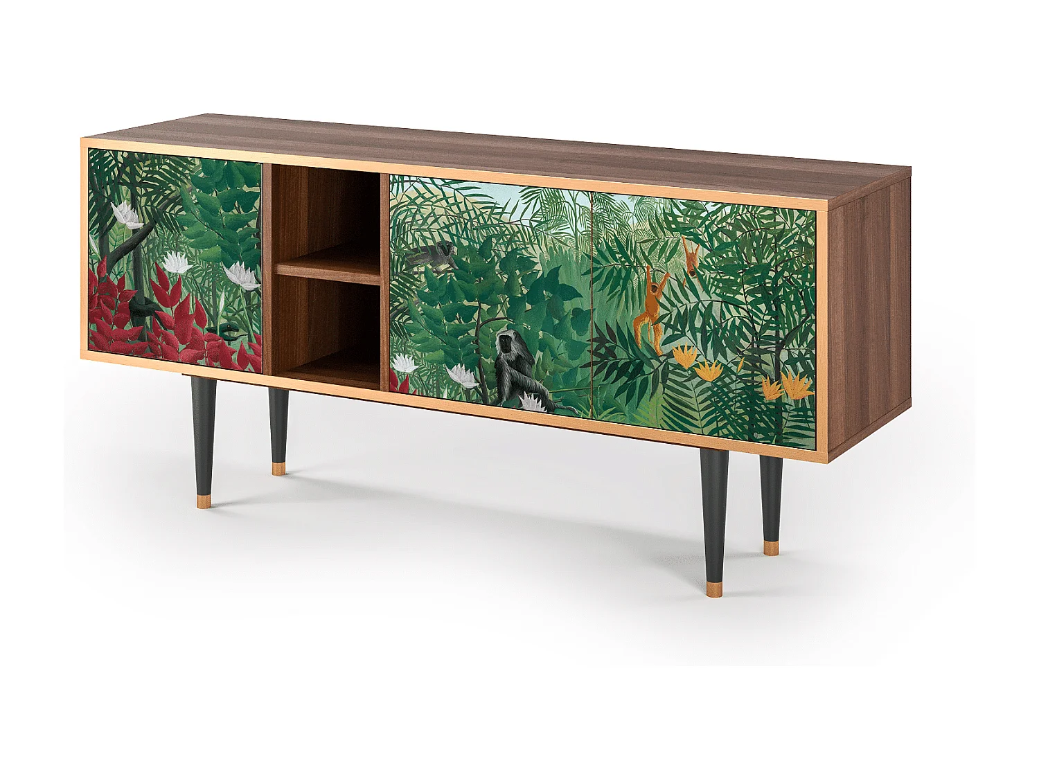 Mueble de TV - 150х69х41 cm - T5 - Jungles in Paris, Nogal