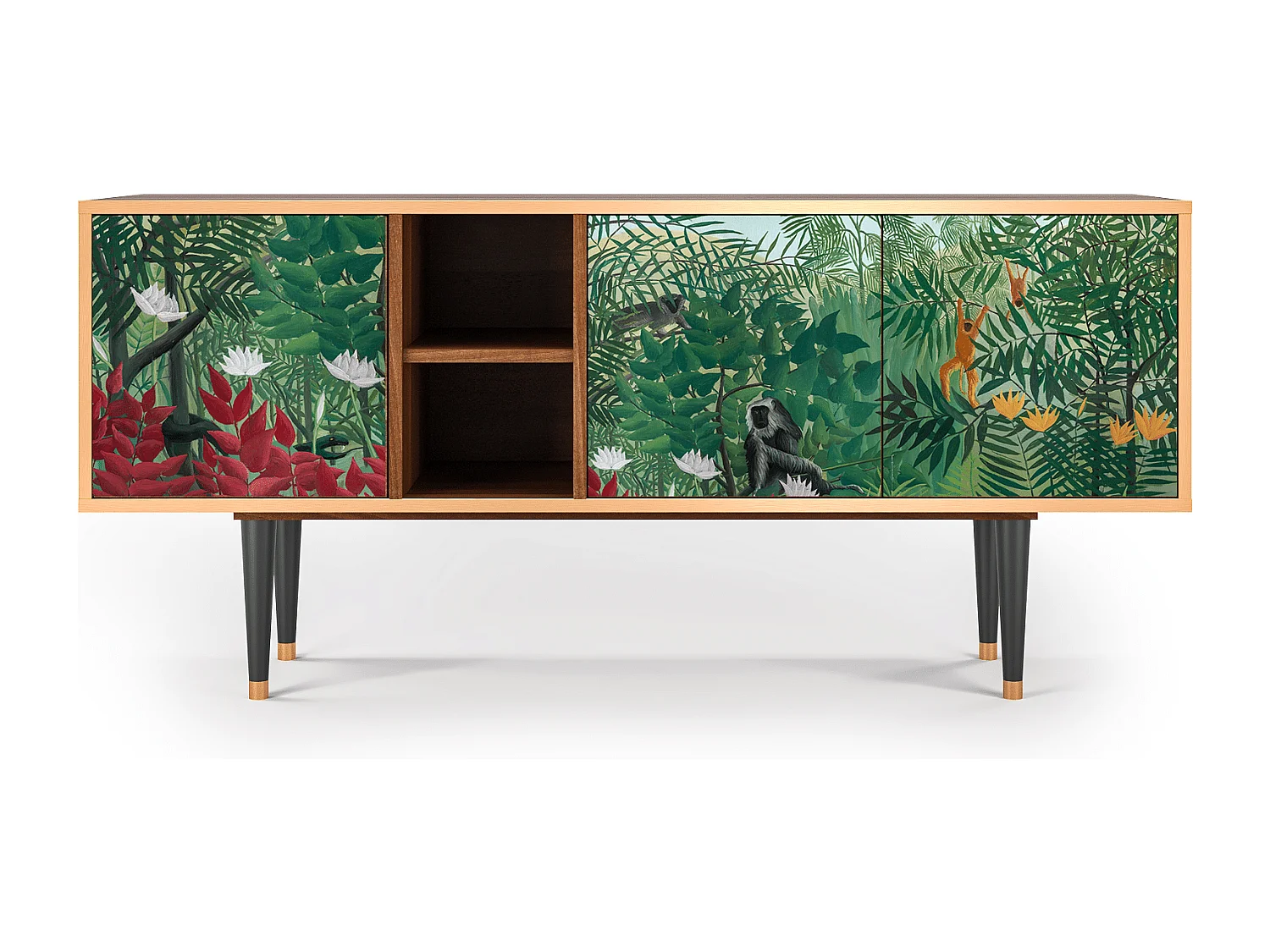 Meuble TV - 150х69х41 cm - T5 - Jungles in Paris, Noyer