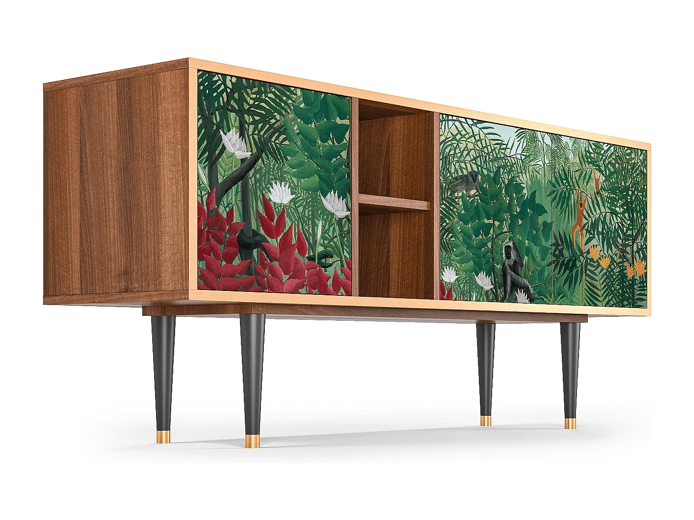 Meuble TV - 150х69х41 cm - T5 - Jungles in Paris, Noyer