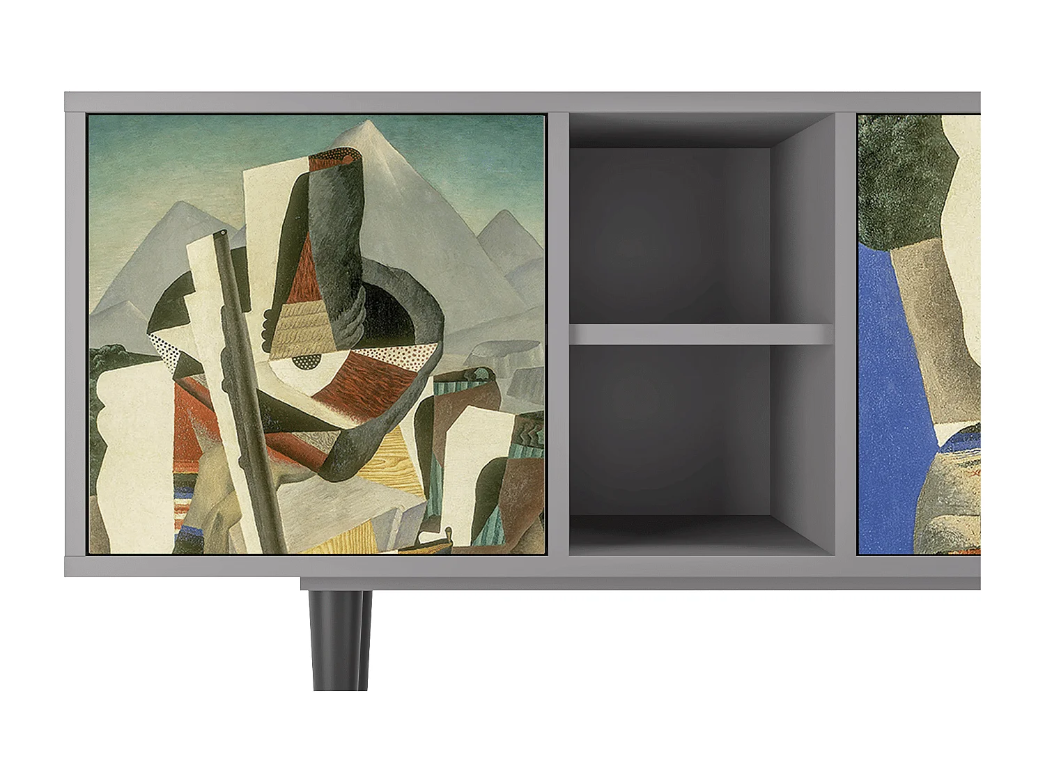 Meuble TV - 150х69х41 cm - T5 - The Cubist Paintings , Gris