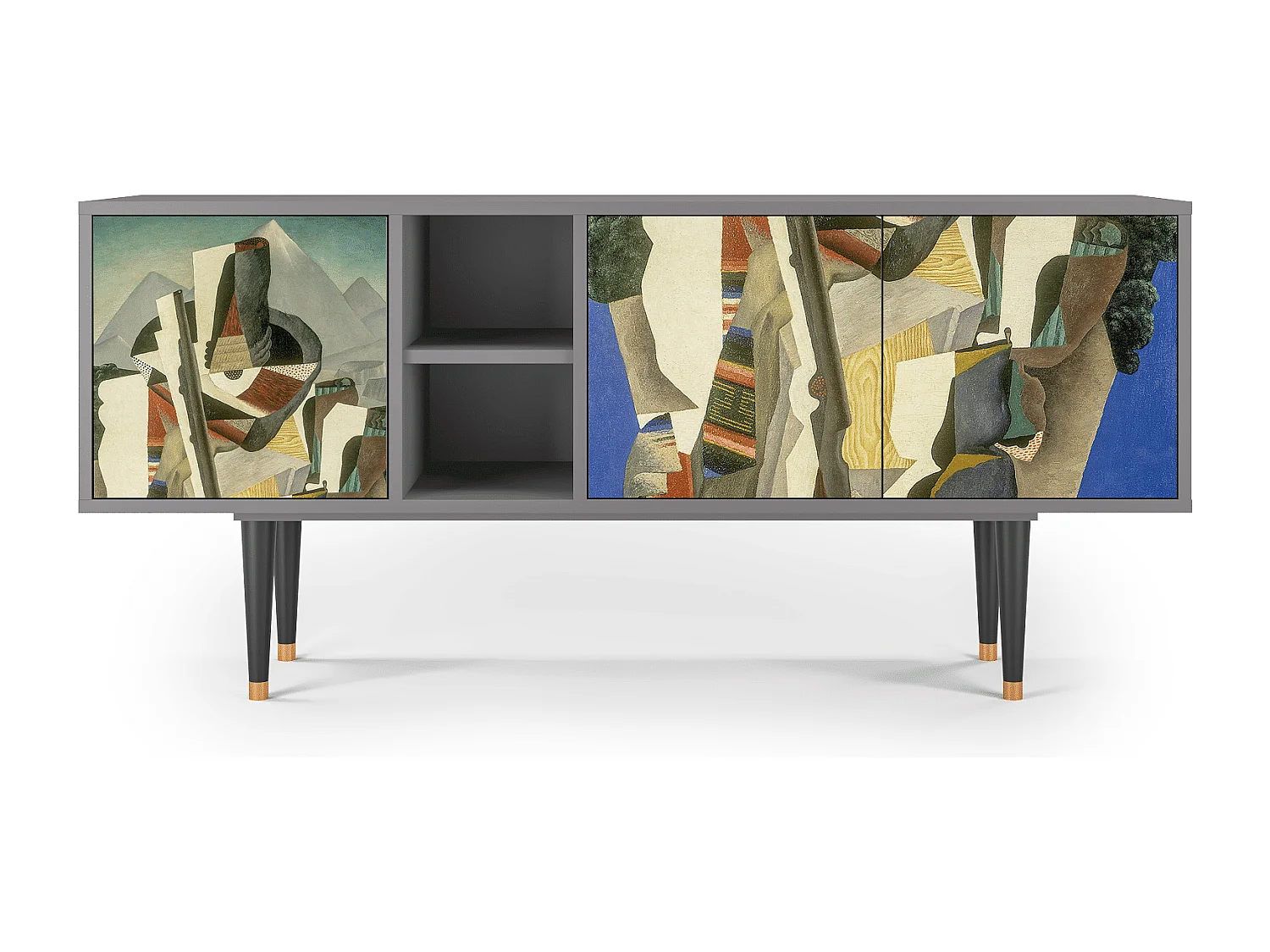 Meuble TV - 150х69х41 cm - T5 - The Cubist Paintings , Gris