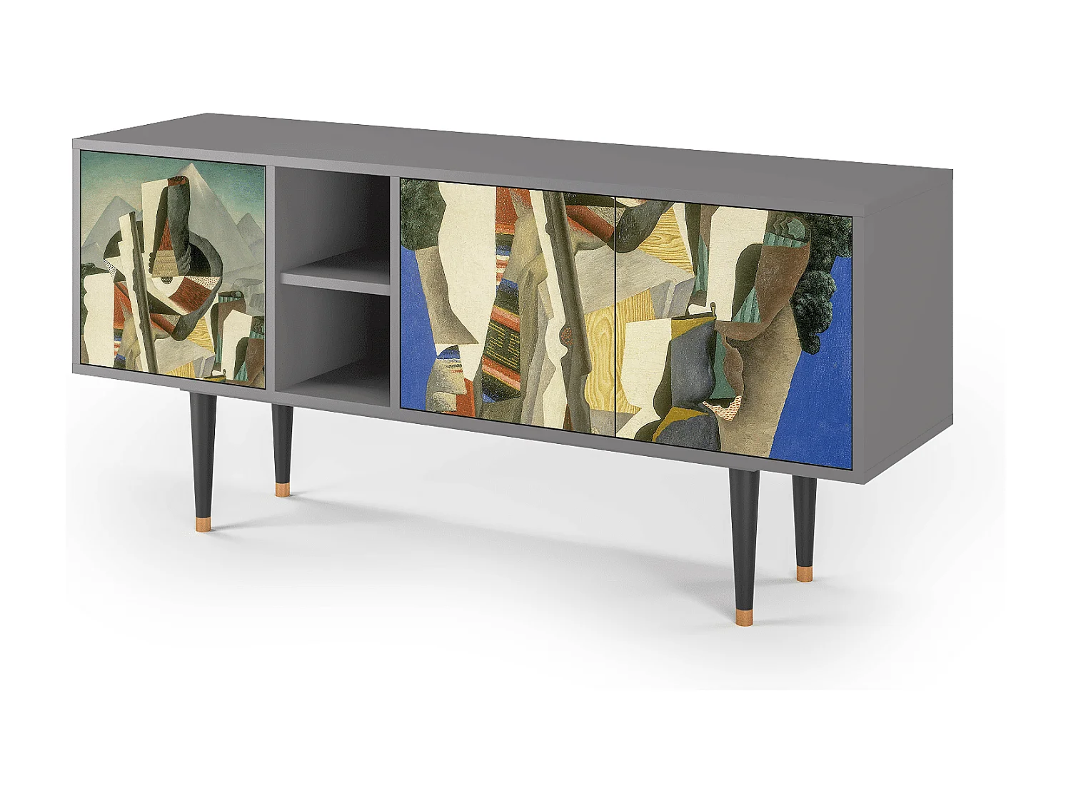 Meuble TV - 150х69х41 cm - T5 - The Cubist Paintings , Gris