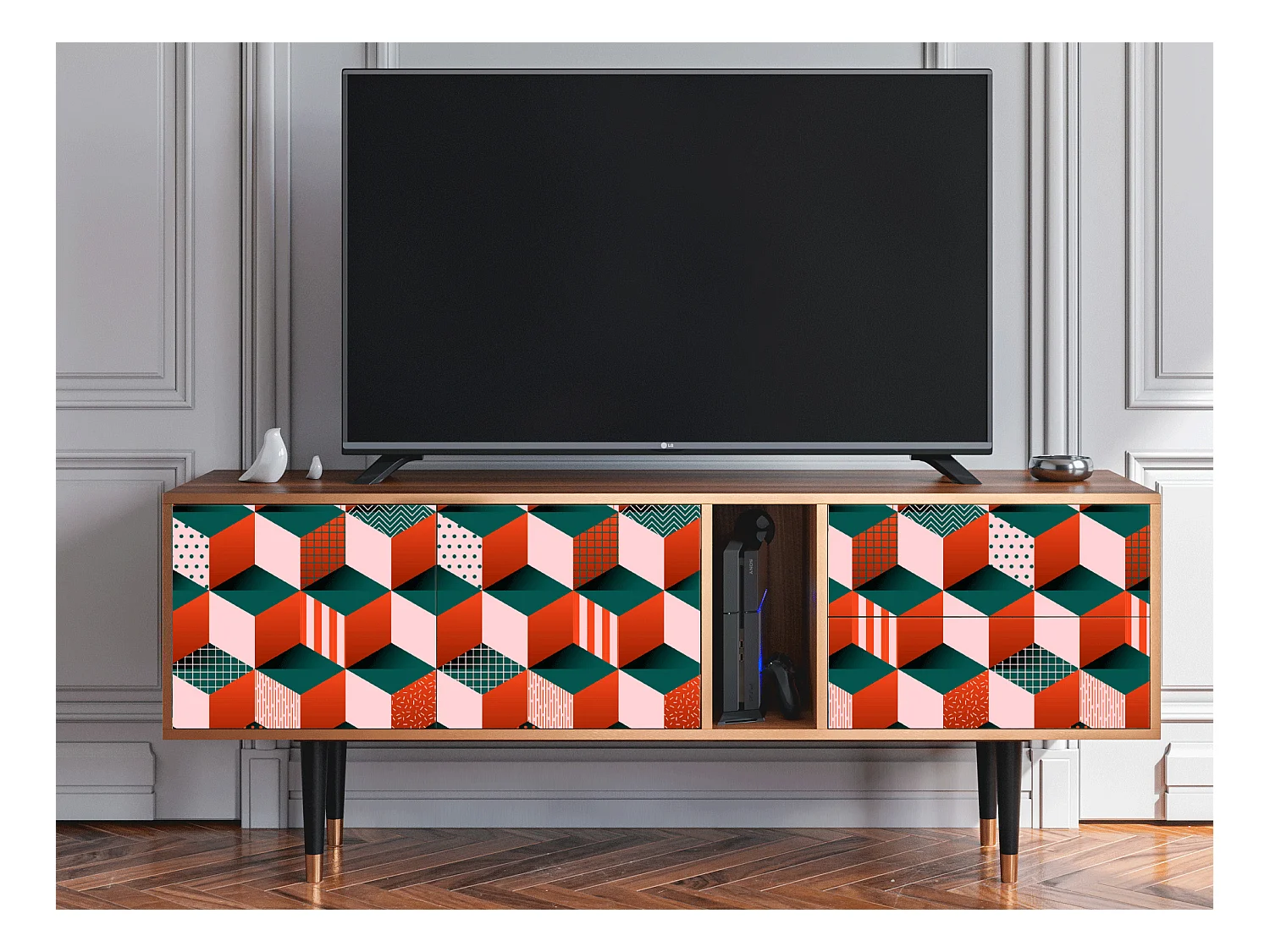Meuble TV - 170х69х48 cm - T1 - Pepsi-Cola, Noyer