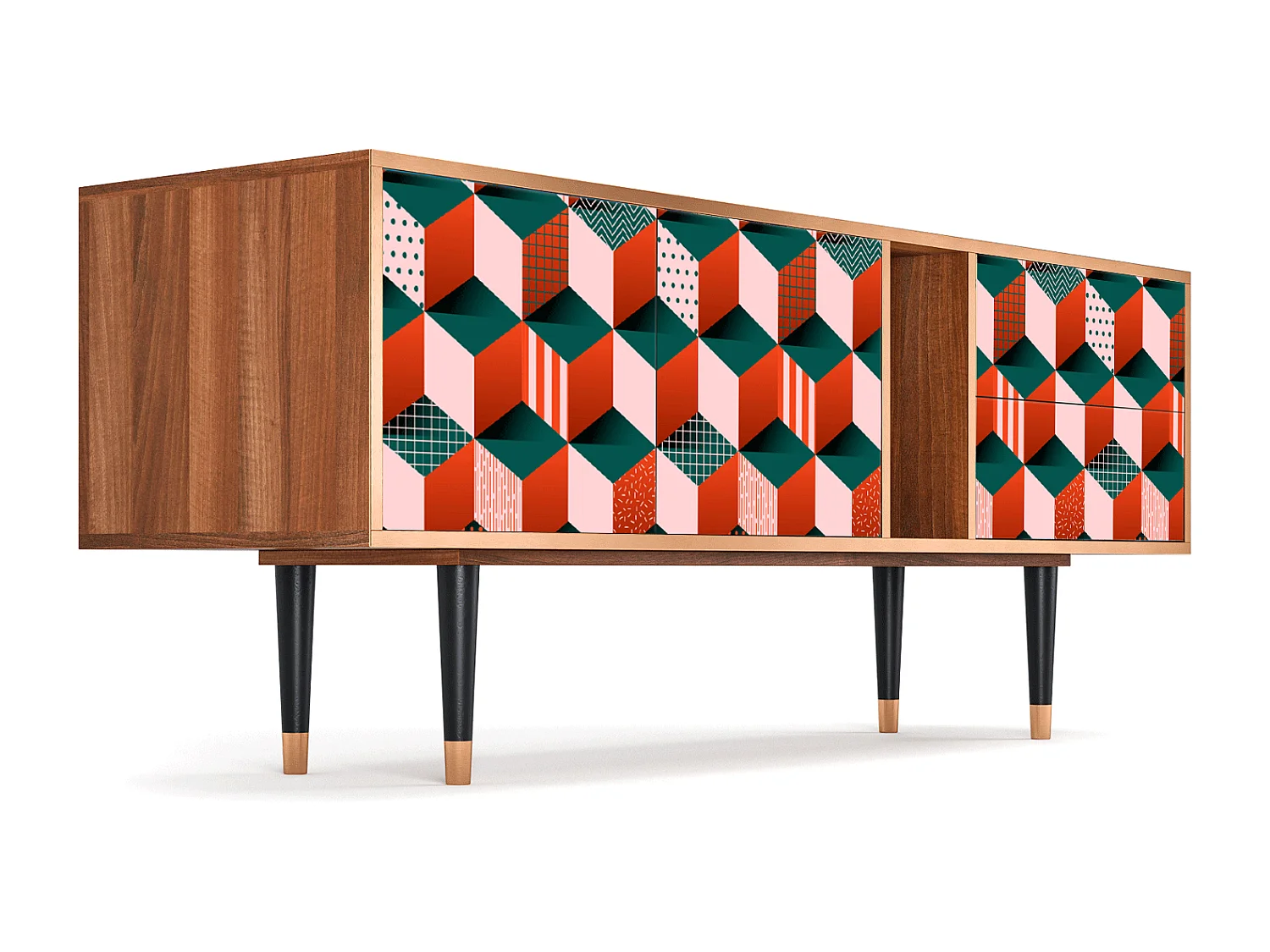 TV-Möbel - 170х69х48 cm - T1 - Pepsi-Cola, Walnuss