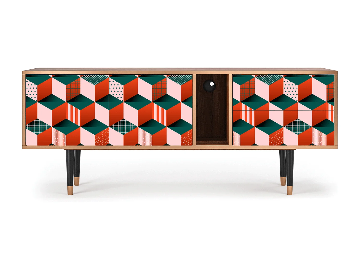 TV-Möbel - 170х69х48 cm - T1 - Pepsi-Cola, Walnuss