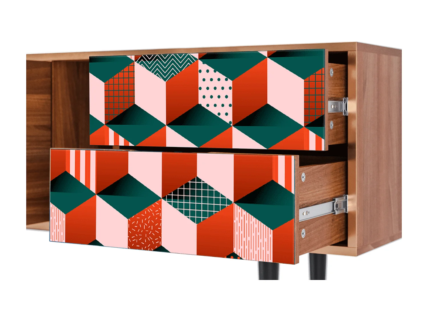 TV-Möbel - 170х69х48 cm - T1 - Pepsi-Cola, Walnuss