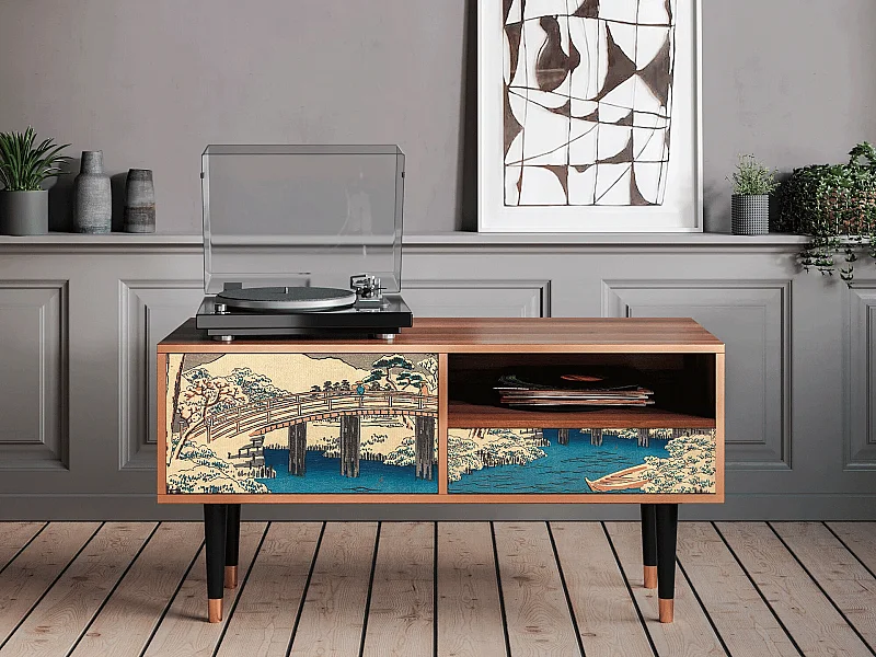 Mueble de TV - 115х59х48 cm - T3 - Katabira River, Nogal