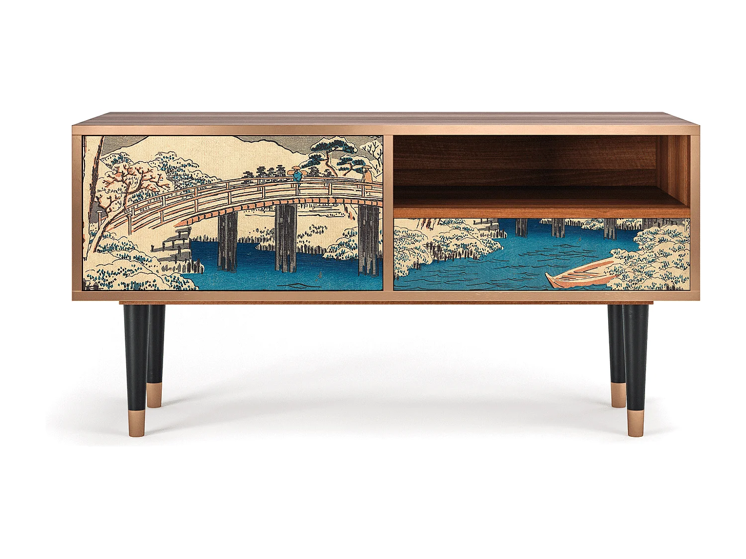 Szafka RTV - 115х59х48 cm - T3 - Katabira River, Orzech