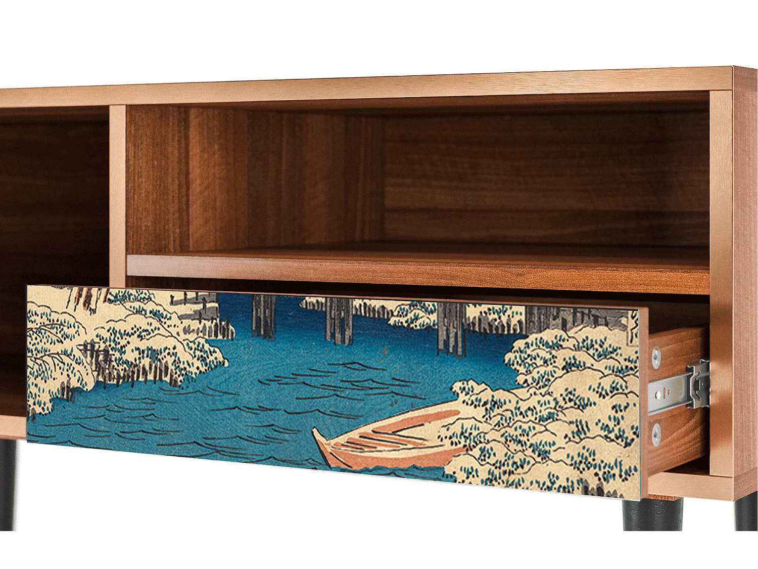 Szafka RTV - 115х59х48 cm - T3 - Katabira River, Orzech