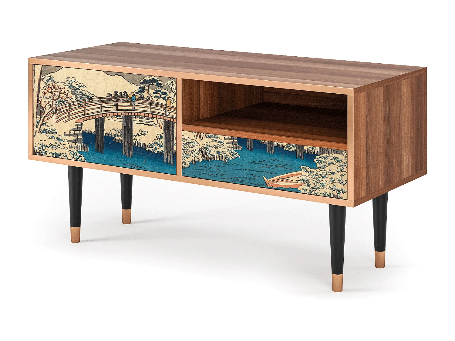 Meuble TV - 115х59х48 cm - T3 - Katabira River, Noyer