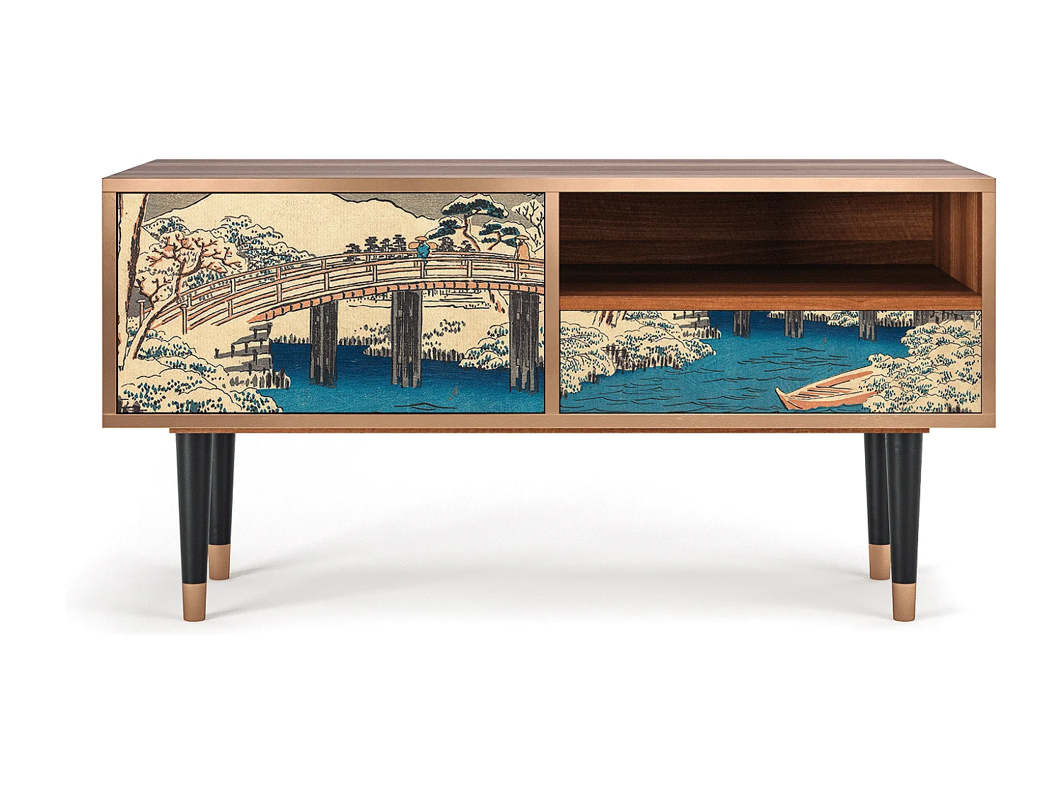 Meuble TV - 115х59х48 cm - T3 - Katabira River, Noyer