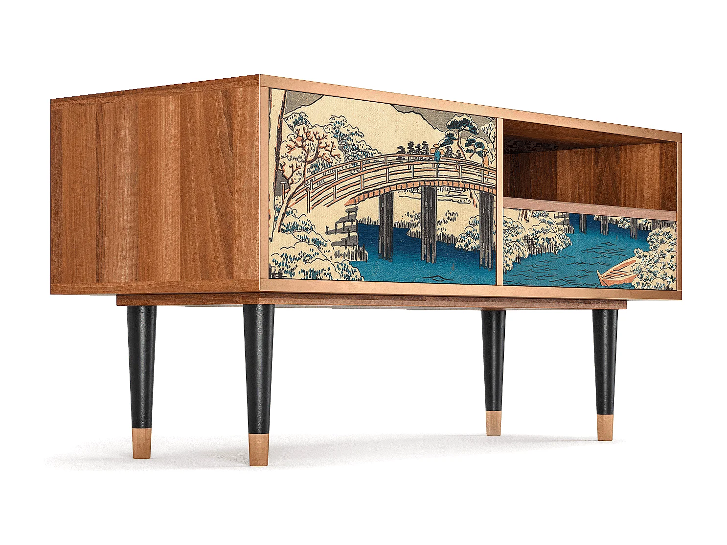 Meuble TV - 115х59х48 cm - T3 - Katabira River, Noyer