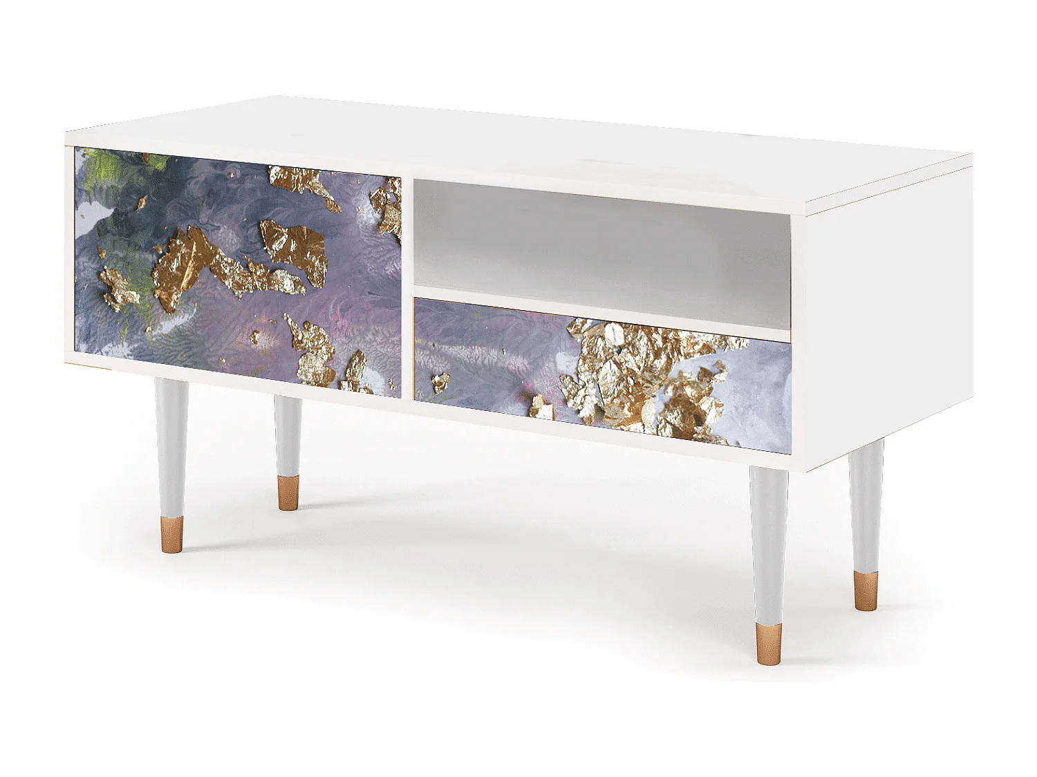 Meuble TV - 115х59х48 cm - T3 - Planet Earth, Blanc