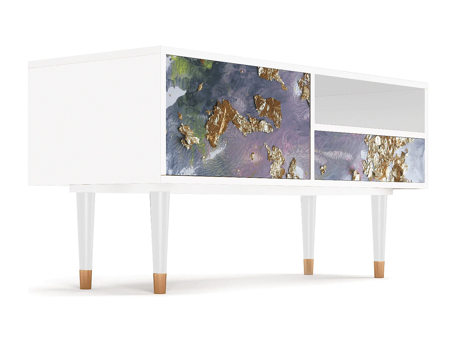 TV-Möbel - 115х59х48 cm - T3 - Planet Earth, Weiß