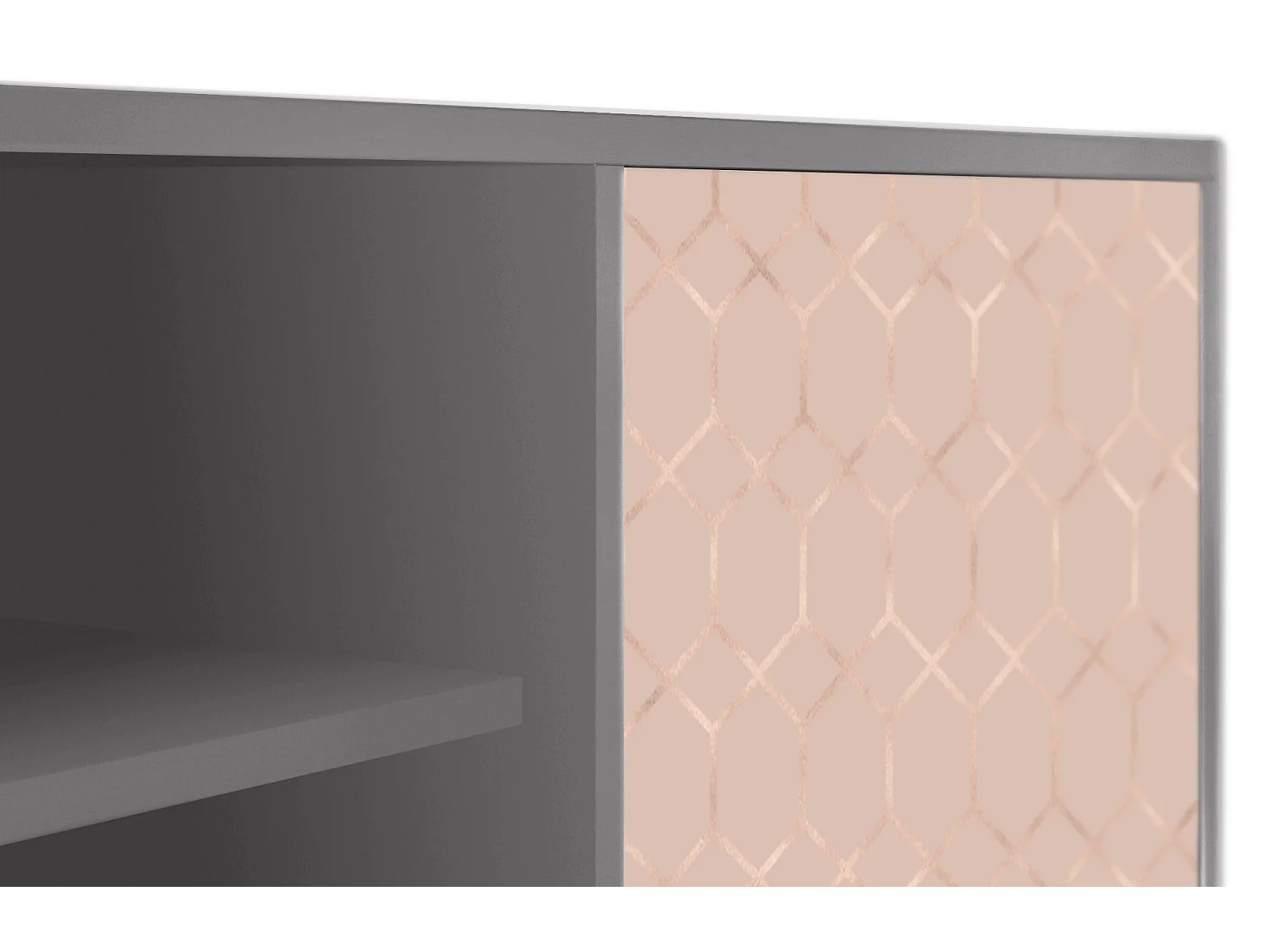 Szafka RTV - 170х69х48 cm - T2 - Rose Honeycomb, Szary