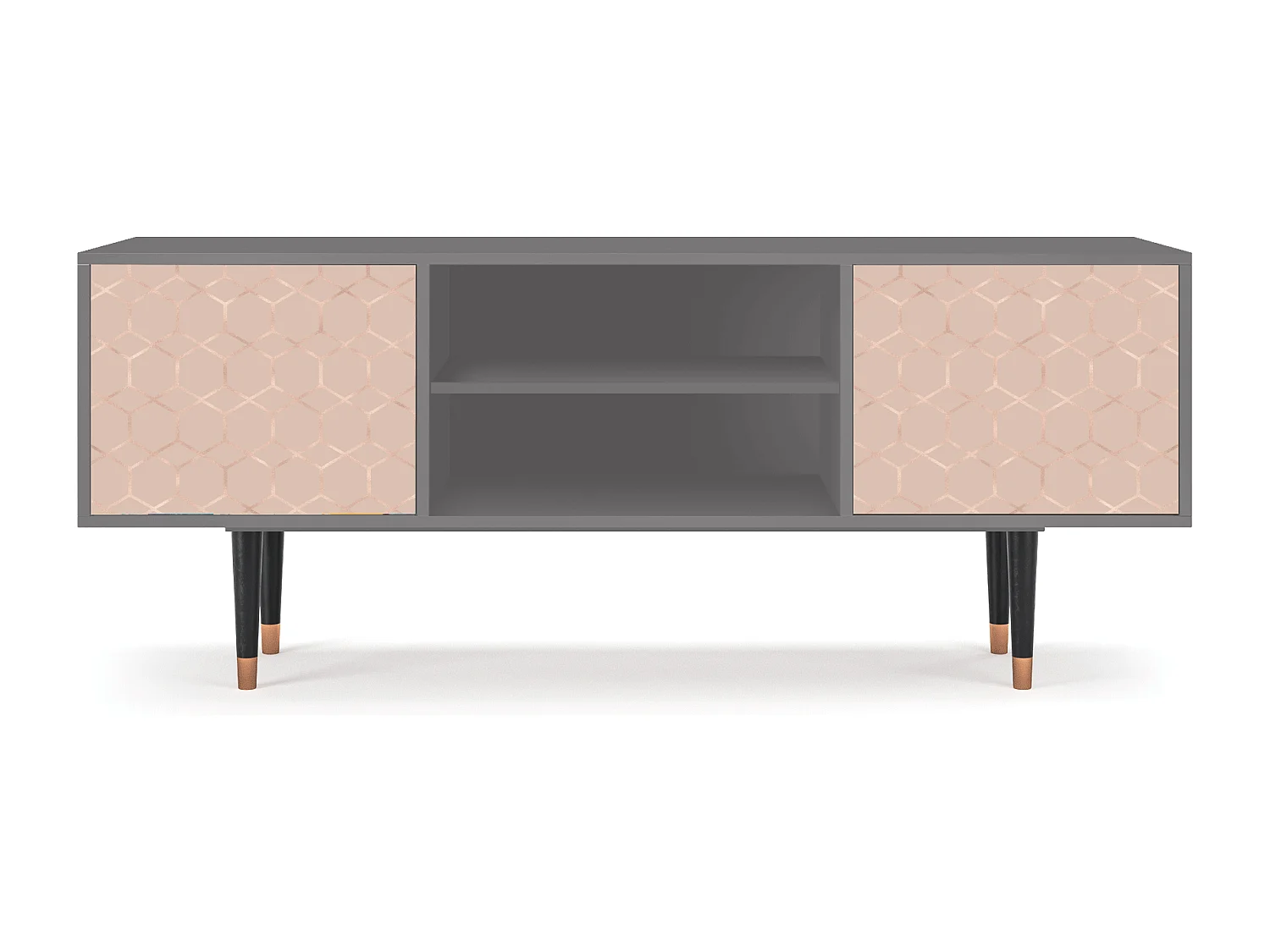 Mobile TV - 170х69х48 cm - T2 - Rose Honeycomb, Grigio