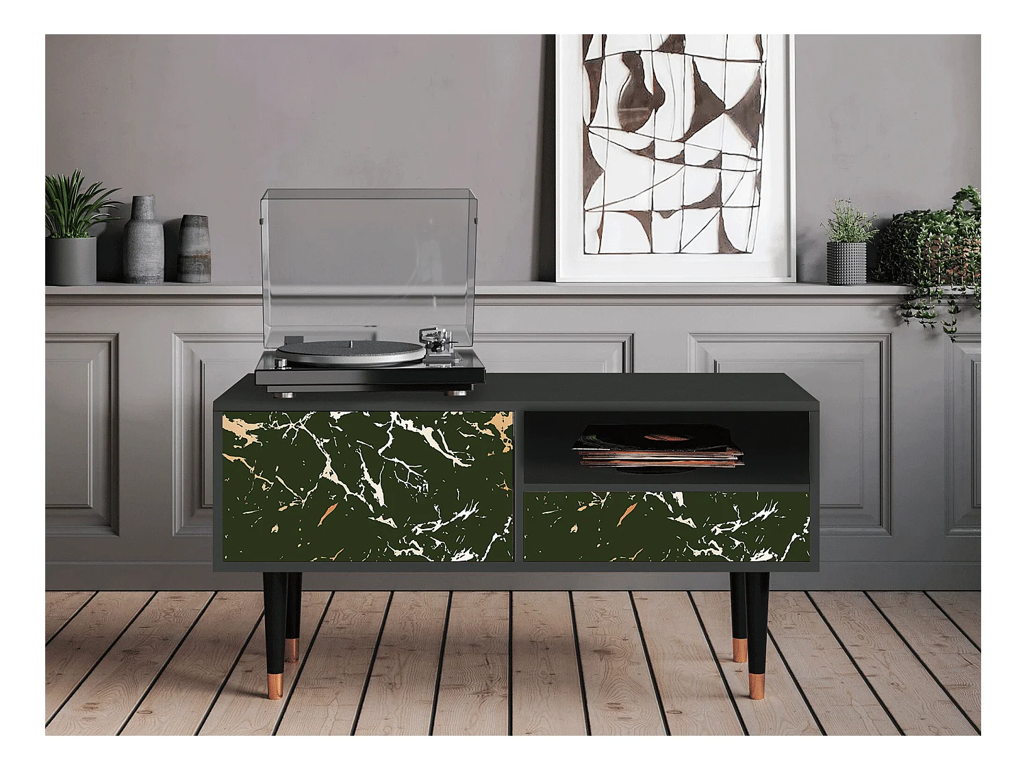 Mobile TV - 115х59х48 cm - T3 - Amazon Forest, Antracite