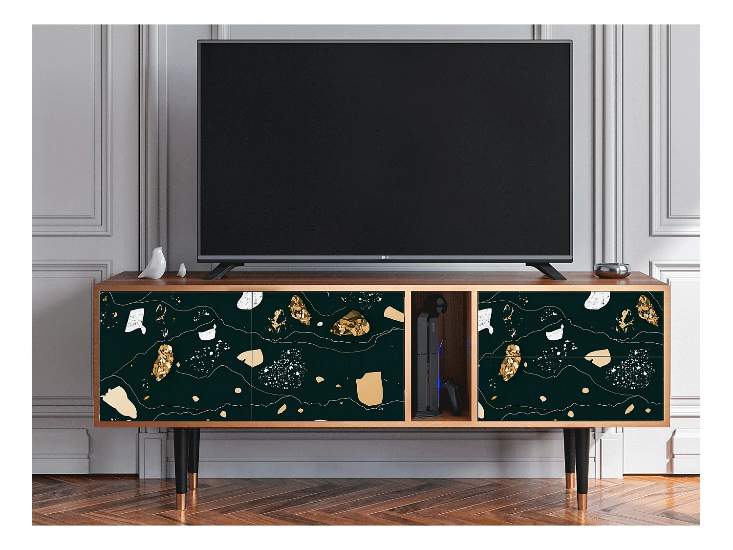 Meuble TV - 170х69х48 cm - T1 - Space Rocks, Noyer