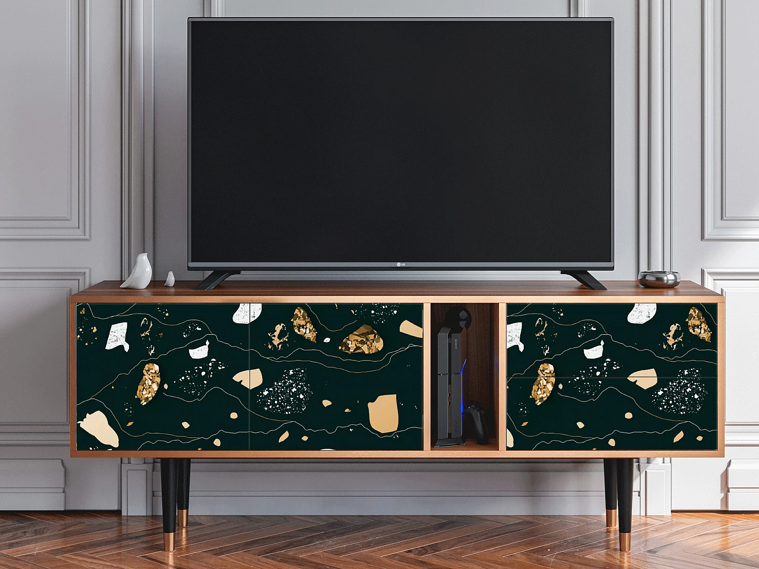 Meuble TV - 170х69х48 cm - T1 - Space Rocks, Noyer