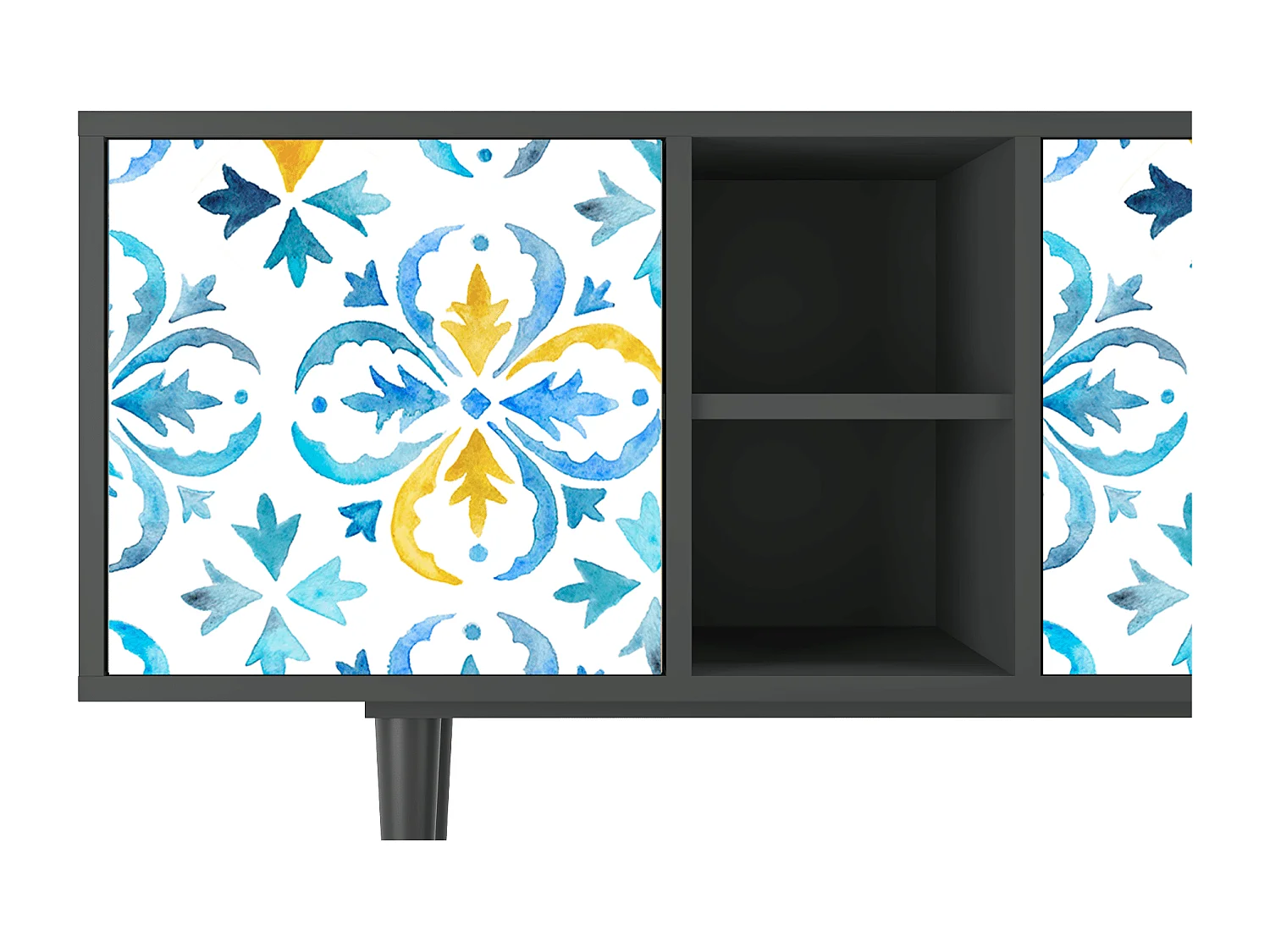 Szafka RTV - 150х69х41 cm - T5 - Lisbon Flover, Antracyt