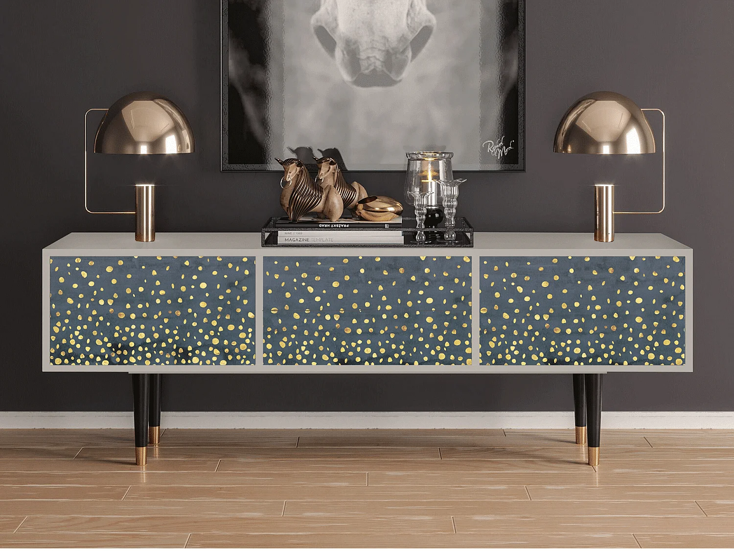 Meuble TV - 170х59х48 cm - T4 - Foggy Lights, Sable