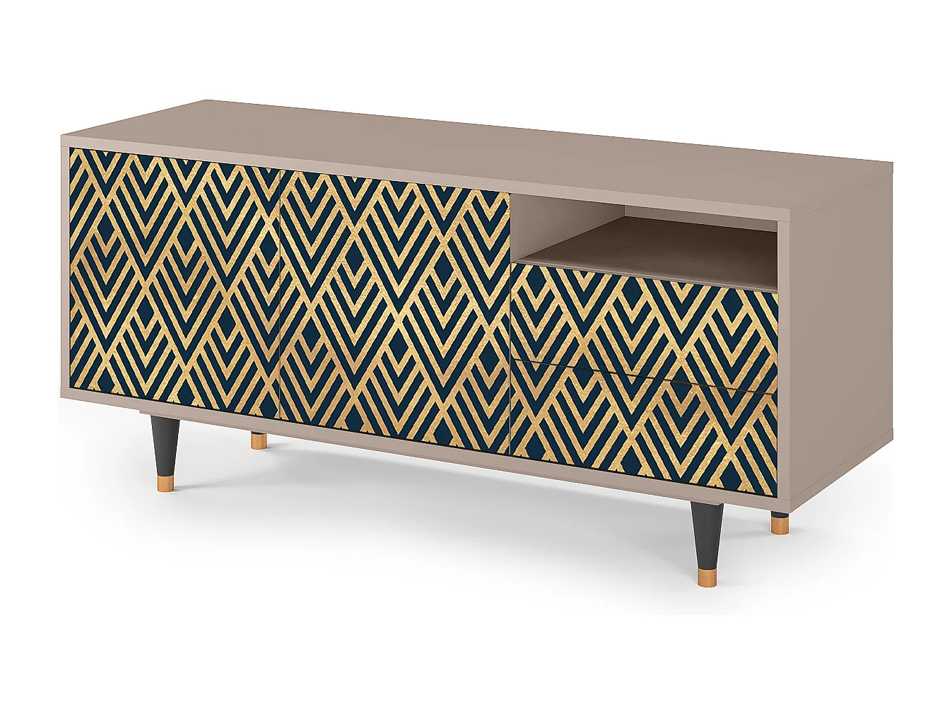 Meuble TV - 125х56х41 cm - T7 - Egypt Triangles, Latte