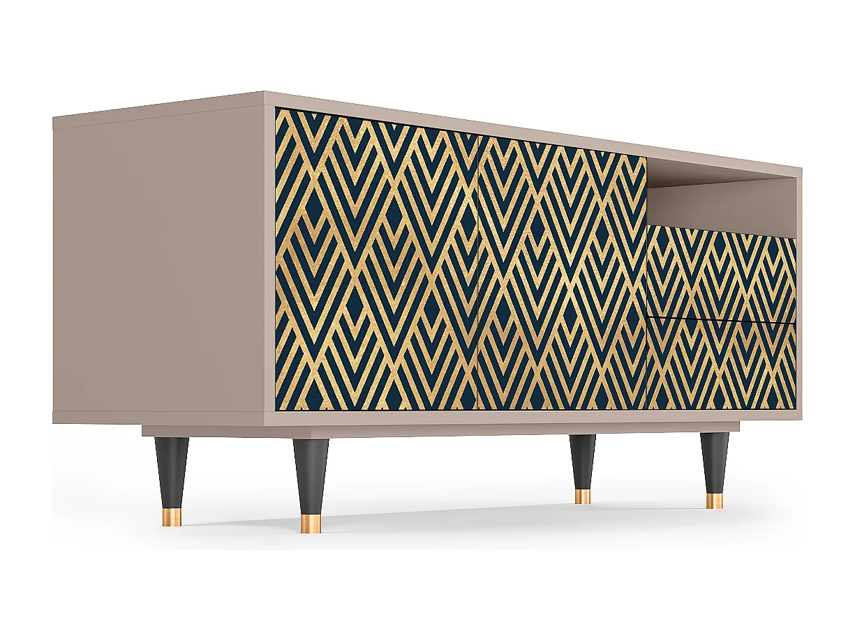 Meuble TV - 125х56х41 cm - T7 - Egypt Triangles, Latte
