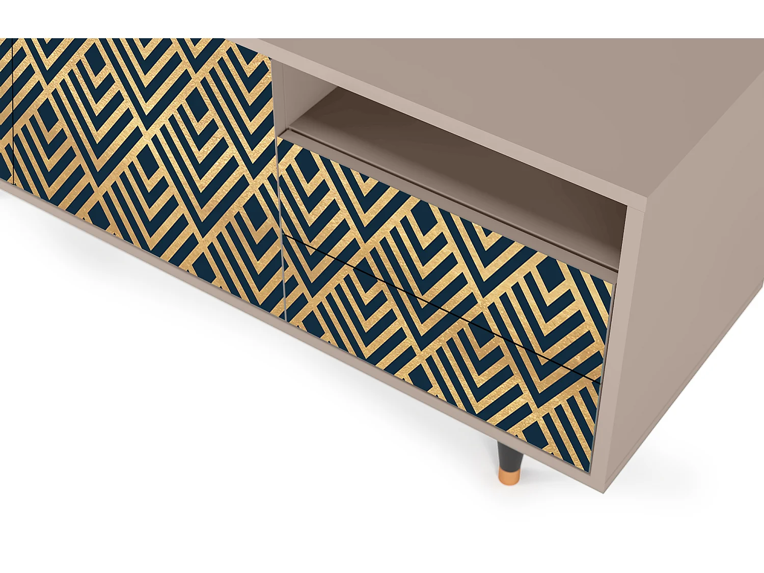 Meuble TV - 125х56х41 cm - T7 - Egypt Triangles, Latte