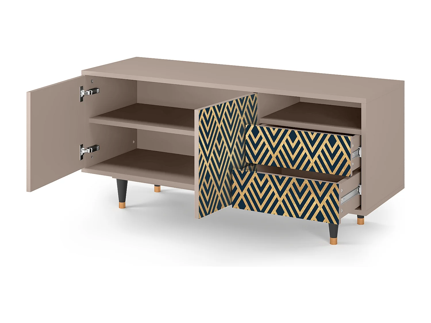 TV-Möbel - 125х56х41 cm - T7 - Egypt Triangles, Latte