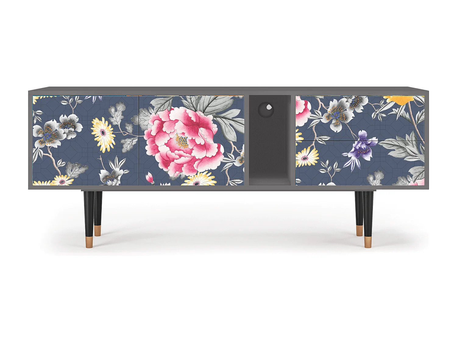 Meuble TV - 170х69х48 cm - T1 - Dark Flower Bed, Gris