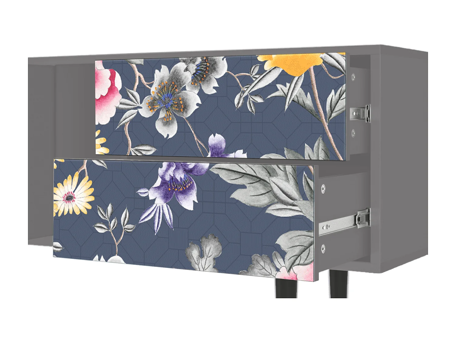 Meuble TV - 170х69х48 cm - T1 - Dark Flower Bed, Gris