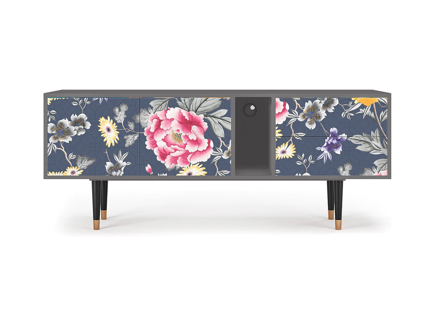 Szafka RTV - 170х69х48 cm - T1 - Dark Flower Bed, Szary