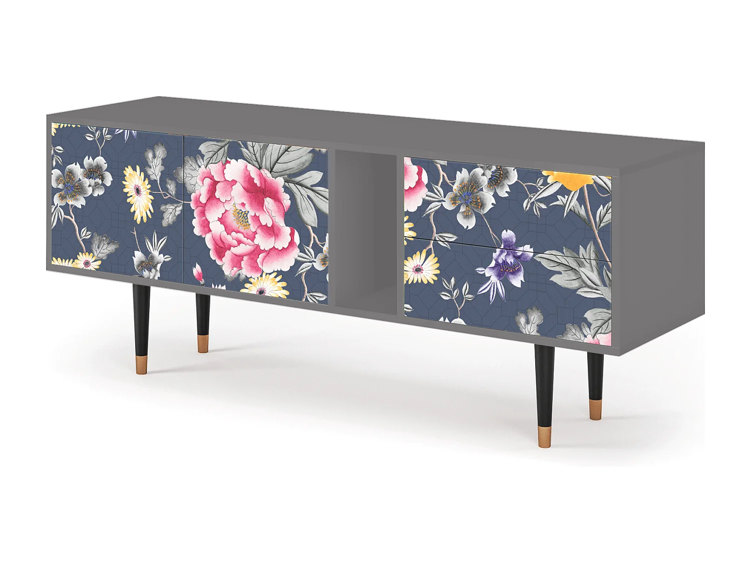 Meuble TV - 170х69х48 cm - T1 - Dark Flower Bed, Gris