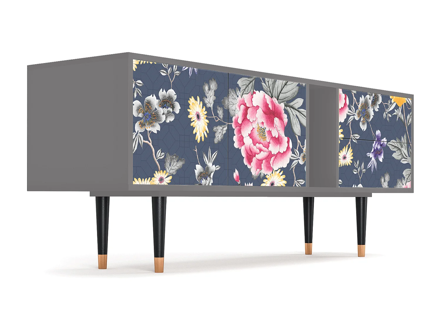 Mobile TV - 170х69х48 cm - T1 - Dark Flower Bed, Grigio