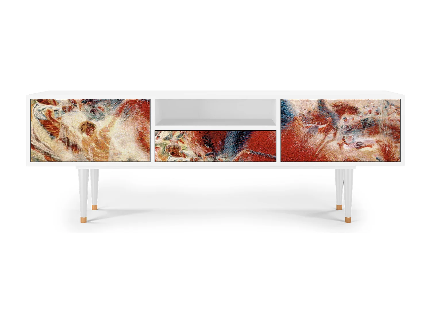 Meuble TV - 170х59х41 cm - T6 - The City Rises, Blanc