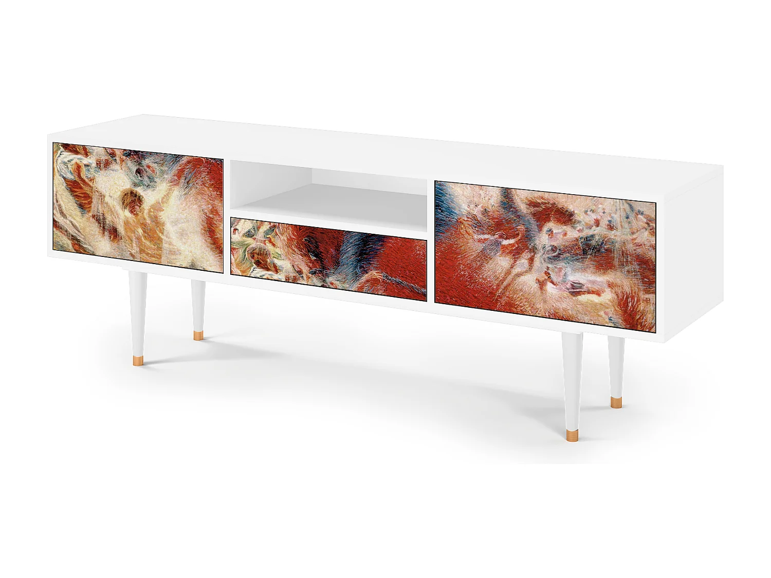 Meuble TV - 170х59х41 cm - T6 - The City Rises, Blanc