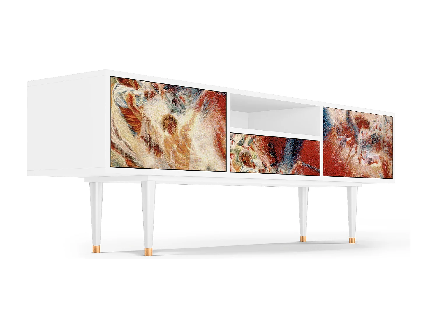 Meuble TV - 170х59х41 cm - T6 - The City Rises, Blanc