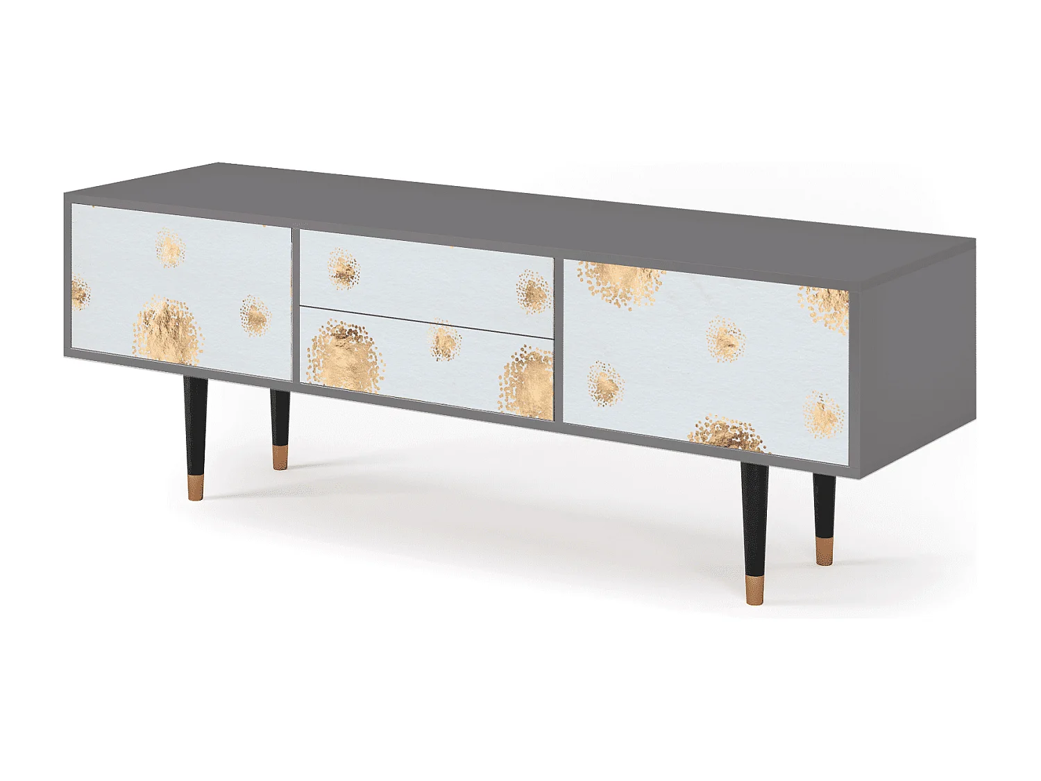 Szafka RTV - 170х59х48 cm - T4 - Sky Latte, Szary